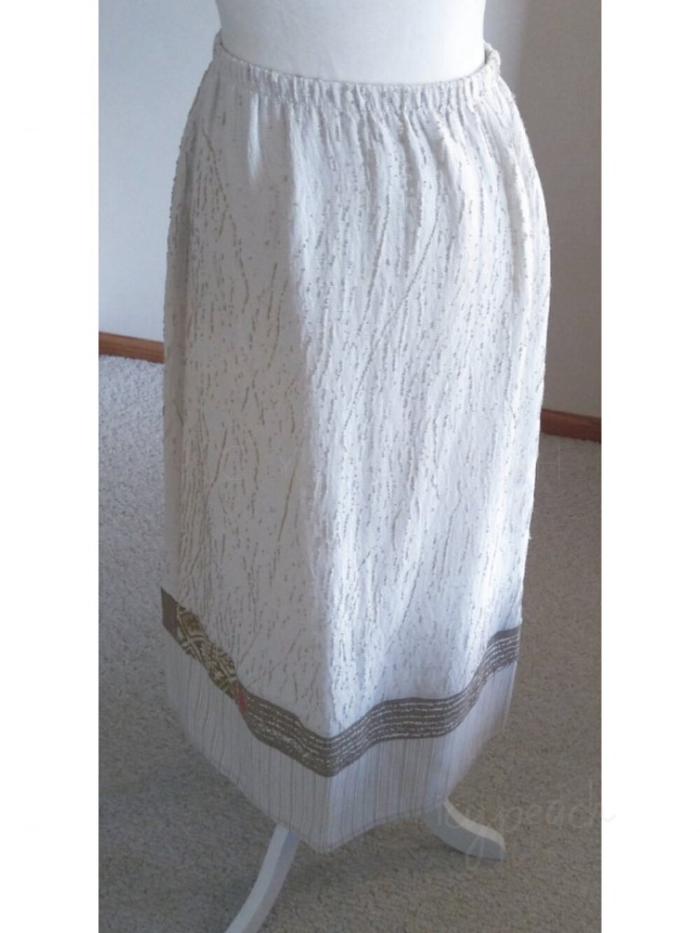 Kd Spring Maxi Skirt Medium Vintage 90s Designer Broomstick Style Coastal Chic